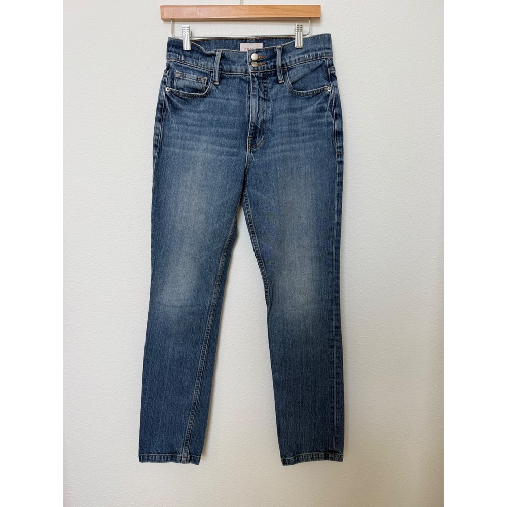 FRAME Heritage Le Sylvie Slender Straight Jeans Double Button High Rise Size 27
